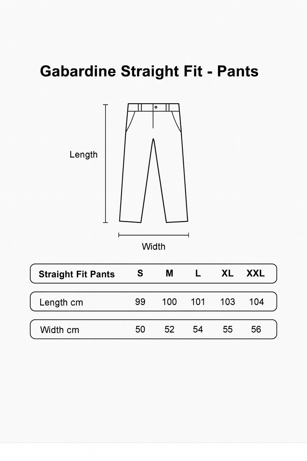 Silver Gabardine Straight Fit - Pants