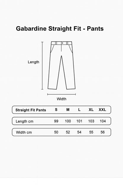 Silver Gabardine Straight Fit - Pants