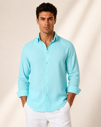 Linen Shirt - Aqua