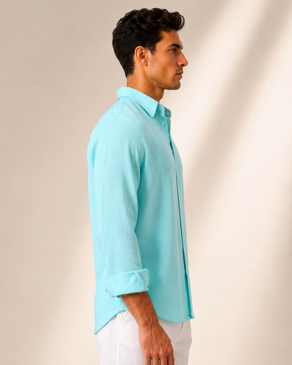 Linen Shirt - Aqua