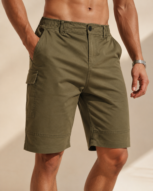 Olive Gabardine - Short