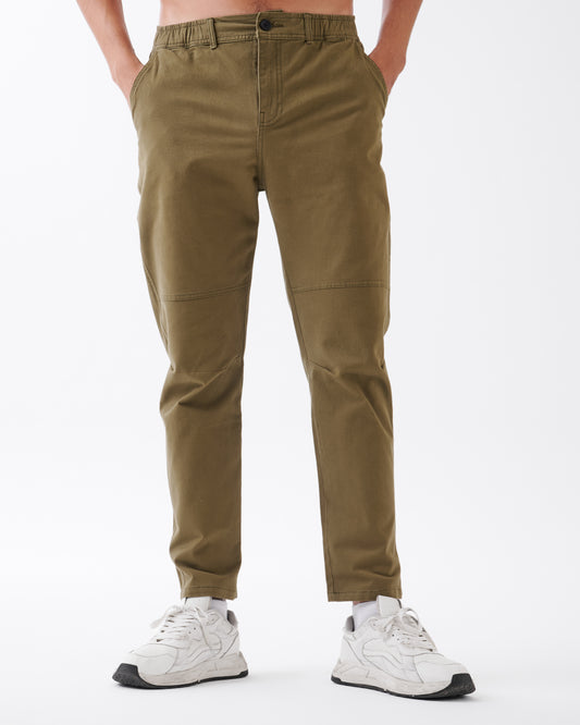 Kaki Gabardine Straight Fit - Pants