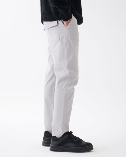 Silver Gabardine Straight Fit - Pants