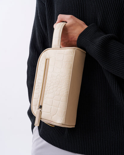 Handmade Clutch Bag High-Quality Leather Handbag - Beige