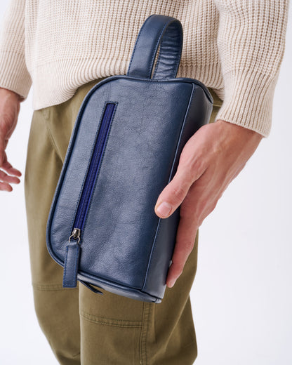 Handmade Clutch Bag High-Quality Leather Handbag - Navy