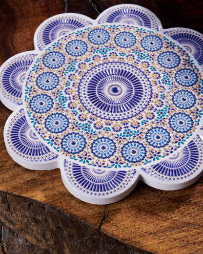 Stylish Wooden Cup Coasters – Set of 3 - Flower Shape